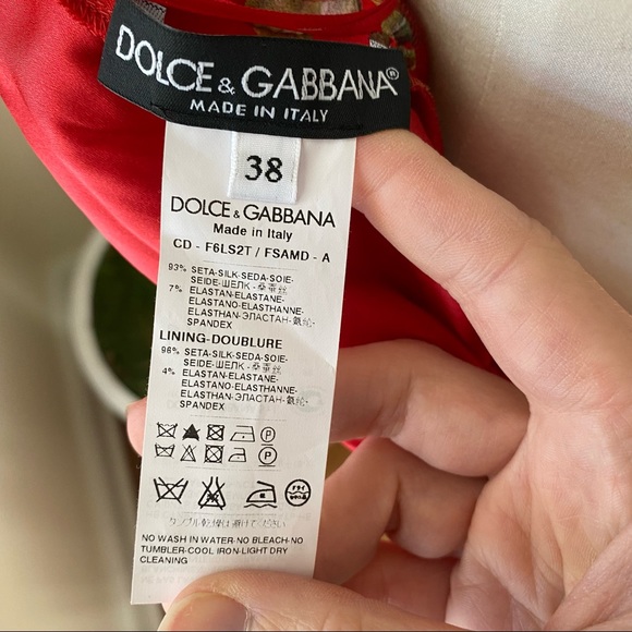 Dolce & gabbana red cherry blossom floral dress size 38 /2 - Picture 9 of 10